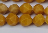 CNG6115 15.5 inches 8mm faceted nuggets yellow jade beads