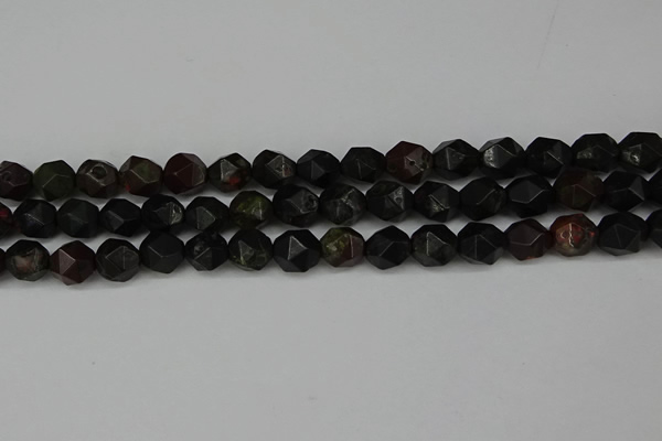 CNG6118 15.5 inches 8mm faceted nuggets plum blossom jade beads