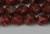 CNG6123 15.5 inches 8mm faceted nuggets brecciated jasper beads