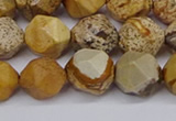 CNG6126 15.5 inches 8mm faceted nuggets picture jasper beads