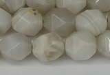 CNG6150 15.5 inches 10mm faceted nuggets grey agate beads