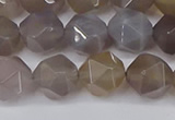 CNG6151 15.5 inches 10mm faceted nuggets grey agate beads