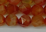 CNG6158 15.5 inches 10mm faceted nuggets red agate beads