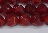 CNG6159 15.5 inches 10mm faceted nuggets red agate beads