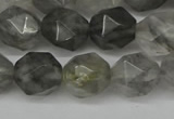 CNG6170 15.5 inches 10mm faceted nuggets cloudy quartz beads