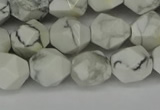 CNG6173 15.5 inches 10mm faceted nuggets white howlite beads