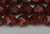 CNG6198 15.5 inches 10mm faceted nuggets brecciated jasper beads