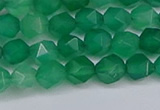 CNG6226 15.5 inches 6mm faceted nuggets green agate beads