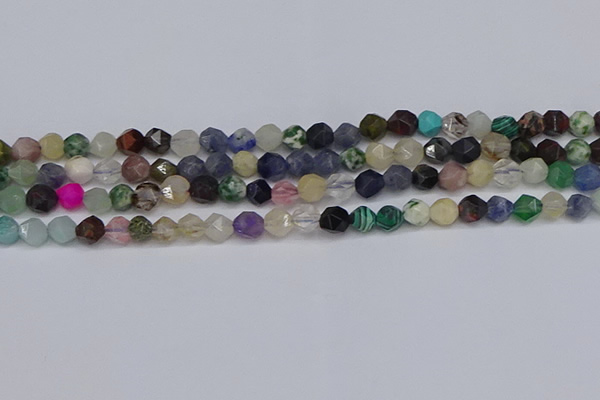 CNG6265 15.5 inches 6mm faceted nuggets mixed gemstone beads