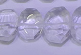 CNG6300 13*18mm - 15*20mm faceted freeform white crystal beads