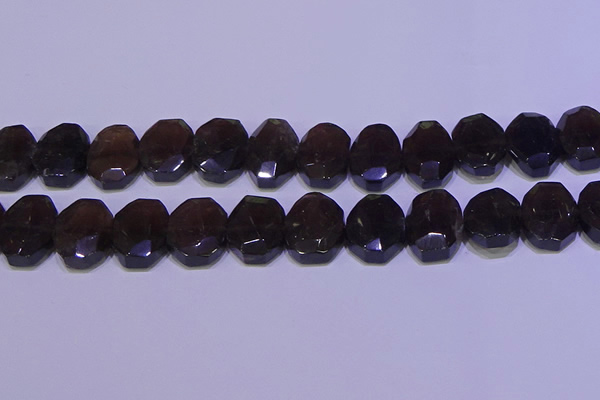 CNG6308 15.5 inches 13*18mm - 15*20mm faceted freeform smoky quartz beads