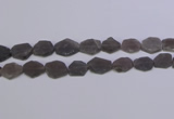 CNG6359 15.5 inches 14*18mm - 16*22mm freeform matte smoky quartz beads