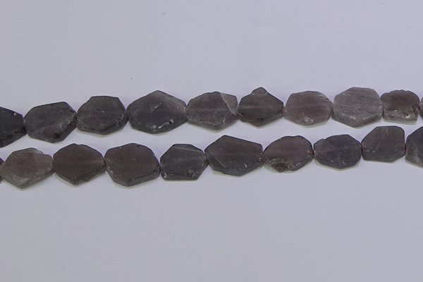 CNG6359 15.5 inches 14*18mm - 16*22mm freeform matte smoky quartz beads