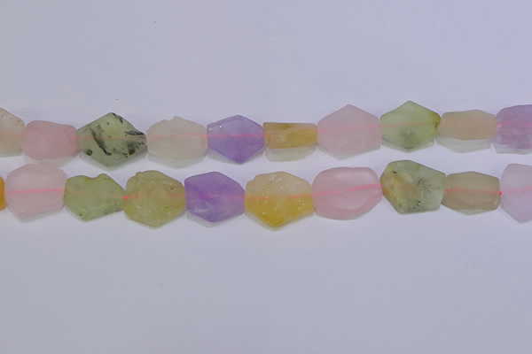 CNG6363 15.5 inches 14*18mm - 16*22mm freeform matte mixed quartz beads