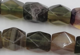 CNG650 15.5 inches 13*18mm faceted nuggets rainbow fluorite beads