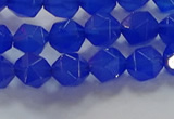 CNG6508 15.5 inches 6mm faceted nuggets blue agate beads