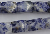 CNG651 15.5 inches 13*18mm faceted nuggets blue spot gemstone beads