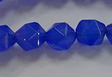 CNG6510 15.5 inches 10mm faceted nuggets blue agate beads