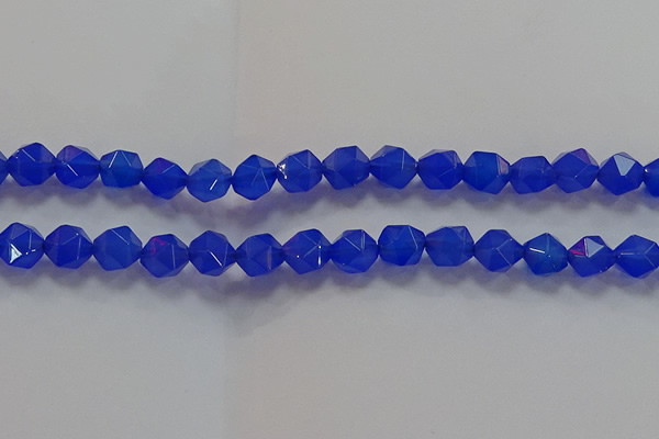 CNG6510 15.5 inches 10mm faceted nuggets blue agate beads