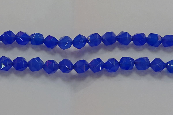 CNG6511 15.5 inches 12mm faceted nuggets blue agate beads