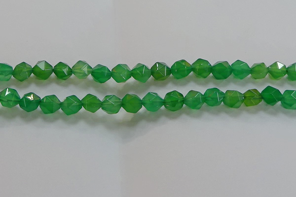 CNG6514 15.5 inches 10mm faceted nuggets green agate beads