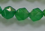 CNG6515 15.5 inches 12mm faceted nuggets green agate beads