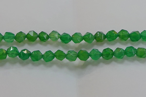 CNG6515 15.5 inches 12mm faceted nuggets green agate beads