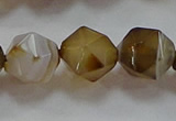 CNG6519 15.5 inches 12mm faceted nuggets line agate beads