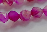 CNG6522 15.5 inches 10mm faceted nuggets line agate beads