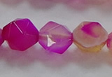 CNG6523 15.5 inches 12mm faceted nuggets line agate beads