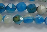 CNG6524 15.5 inches 6mm faceted nuggets line agate beads