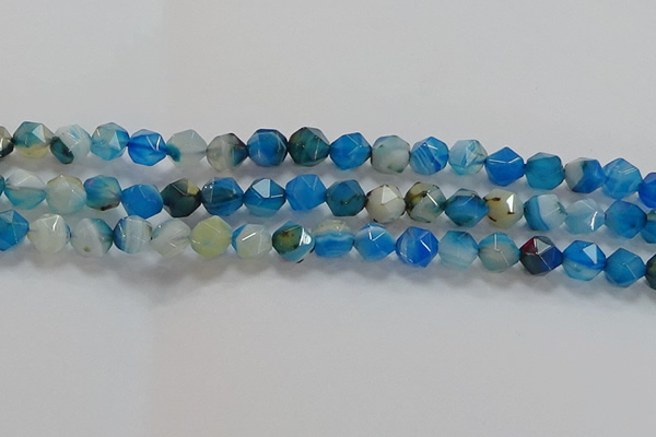 CNG6525 15.5 inches 8mm faceted nuggets line agate beads