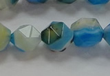 CNG6526 15.5 inches 10mm faceted nuggets line agate beads