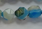 CNG6527 15.5 inches 12mm faceted nuggets line agate beads