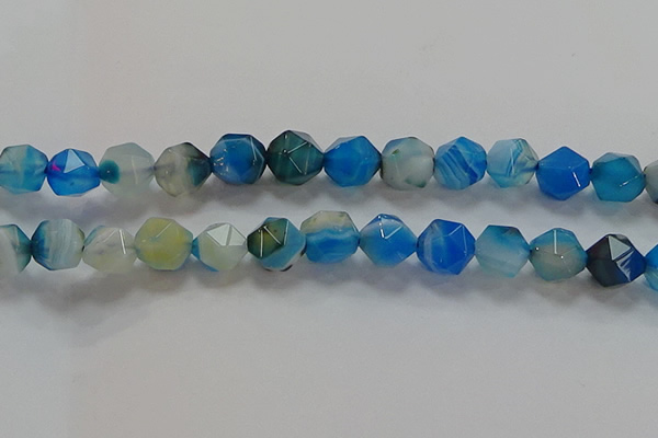 CNG6527 15.5 inches 12mm faceted nuggets line agate beads