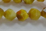 CNG6532 15.5 inches 10mm faceted nuggets golden tiger eye beads