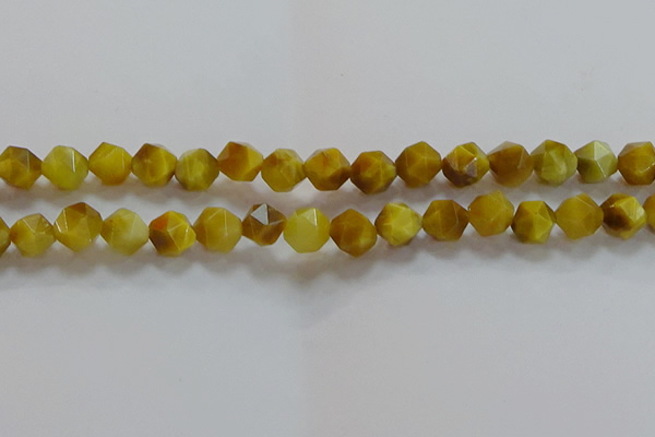 CNG6532 15.5 inches 10mm faceted nuggets golden tiger eye beads