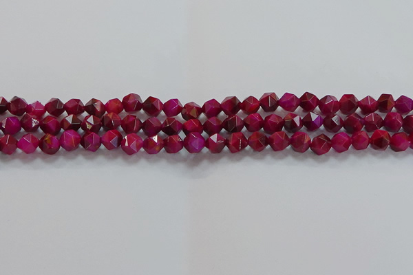 CNG6534 15.5 inches 6mm faceted nuggets red tiger eye beads