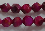 CNG6535 15.5 inches 8mm faceted nuggets red tiger eye beads