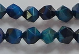 CNG6539 15.5 inches 8mm faceted nuggets blue tiger eye beads