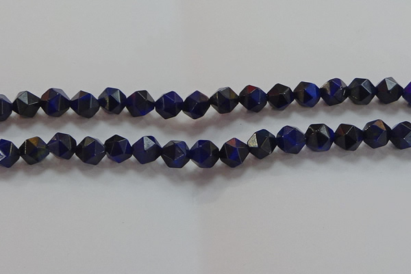 CNG6543 15.5 inches 8mm faceted nuggets blue tiger eye beads