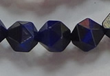 CNG6544 15.5 inches 10mm faceted nuggets blue tiger eye beads