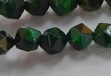 CNG6547 15.5 inches 8mm faceted nuggets green tiger eye beads