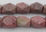 CNG658 15.5 inches 13*18mm faceted nuggets rhodochrosite beads