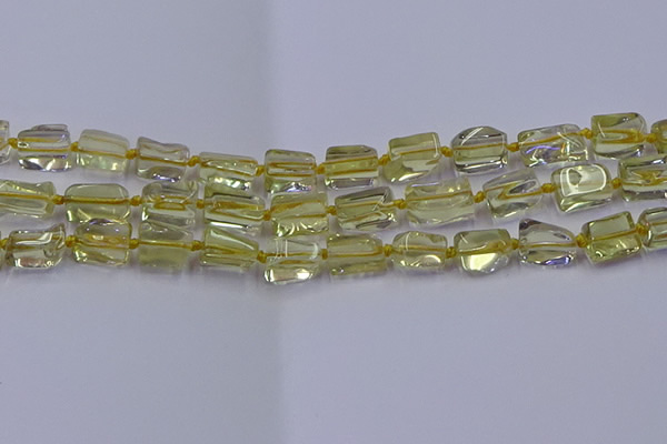 CNG6806 15.5 inches 5*8mm - 8*12mm nuggets lemon quartz beads