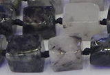 CNG6822 15.5 inches 8*12mm - 10*16mm nuggets black rutilated quartz beads