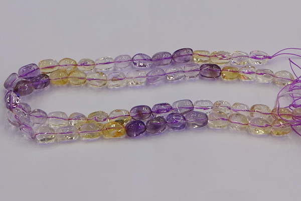 CNG6859 15.5 inches 8*12mm - 10*14mm nuggets amethyst & citrine beads