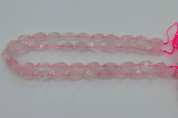 CNG6915 15.5 inches 8*12mm - 12*16mm faceted nuggets rose quartz beads