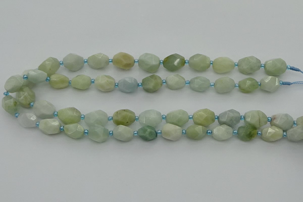 CNG6918 15.5 inches 8*12mm - 12*16mm faceted nuggets aquamarine beads