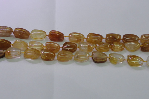 CNG692 15.5 inches 13*18mm - 15*16mm freeform yellow quartz beads